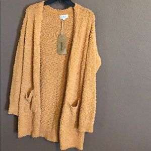 Orange popcorn cardigan